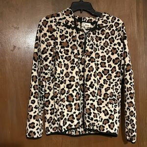 Leopard print, Dittos zip up sweater. Size Medium.
